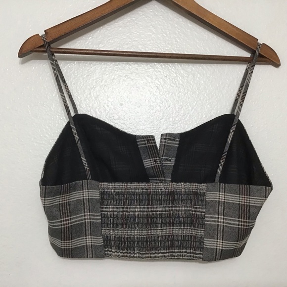 COOPERATIVE Plaid button front crop top, size 6 - Picture 3 of 4